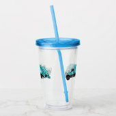 Afbeelding cartoon vuilniswagen acryl drinkbeker (Links)