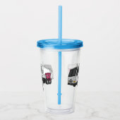 Afbeelding cartoon vuilniswagen acryl drinkbeker (Rechts)