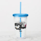 Afbeelding cartoon vuilniswagen acryl drinkbeker (Voorkant)