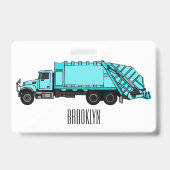 Afbeelding cartoon vuilniswagen badge (Achterkant)