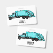 Afbeelding cartoon vuilniswagen badge (Voor- en achterkant)