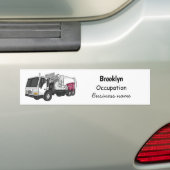 Afbeelding cartoon vuilniswagen bumpersticker (Op auto)