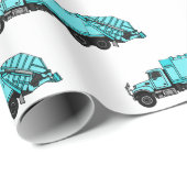 Afbeelding cartoon vuilniswagen cadeaupapier (Rol Hoek)