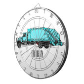 Afbeelding cartoon vuilniswagen dartbord (Voorkant Rechts)