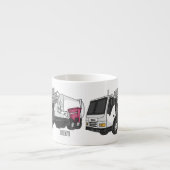 Afbeelding cartoon vuilniswagen espresso kop (Voorkant)