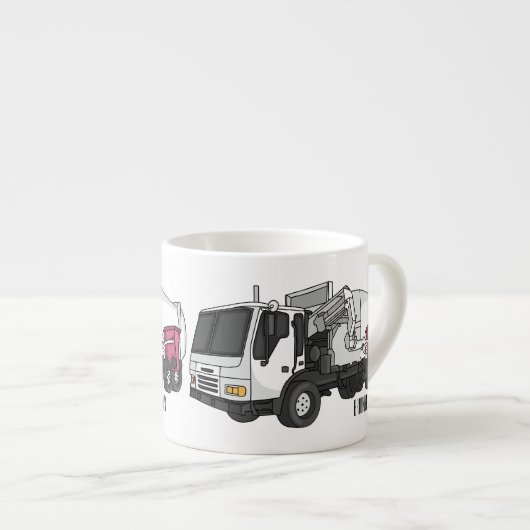 Afbeelding cartoon vuilniswagen espresso kop (Voorkant rechts)