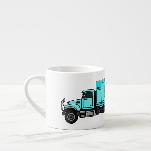 Afbeelding cartoon vuilniswagen espresso kop (Links)