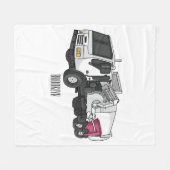 Afbeelding cartoon vuilniswagen fleece deken (Voorkant (Horizontaal))