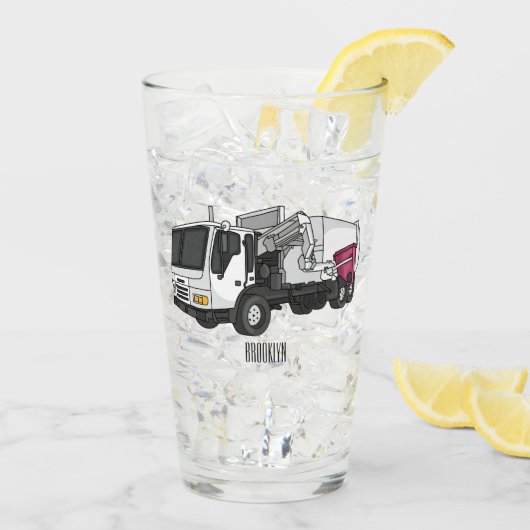 Afbeelding cartoon vuilniswagen glas (Achterkant ijs)