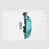 Afbeelding cartoon vuilniswagen golfhanddoek (Horizontaal)