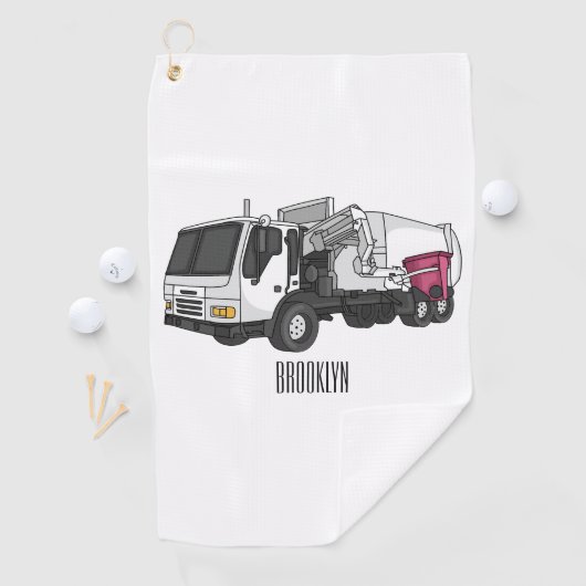 Afbeelding cartoon vuilniswagen golfhanddoek (Insitu)