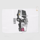 Afbeelding cartoon vuilniswagen golfhanddoek (Horizontaal)