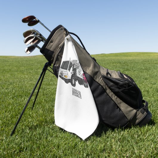 Afbeelding cartoon vuilniswagen golfhanddoek (Groen)