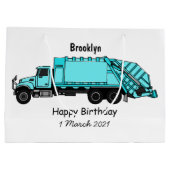 Afbeelding cartoon vuilniswagen groot cadeauzakje (Achterkant)