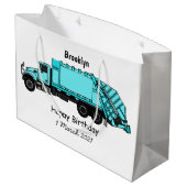 Afbeelding cartoon vuilniswagen groot cadeauzakje (Achterkant Gekanteld)
