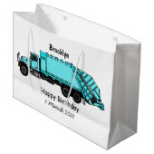 Afbeelding cartoon vuilniswagen groot cadeauzakje (Voorkant Gekanteld)