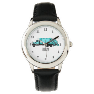 Afbeelding cartoon vuilniswagen horloge