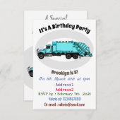 Afbeelding cartoon vuilniswagen kaart (Voorkant / Achterkant)