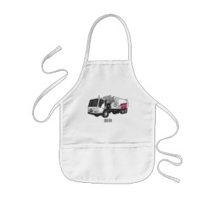 Afbeelding cartoon vuilniswagen kinder schort