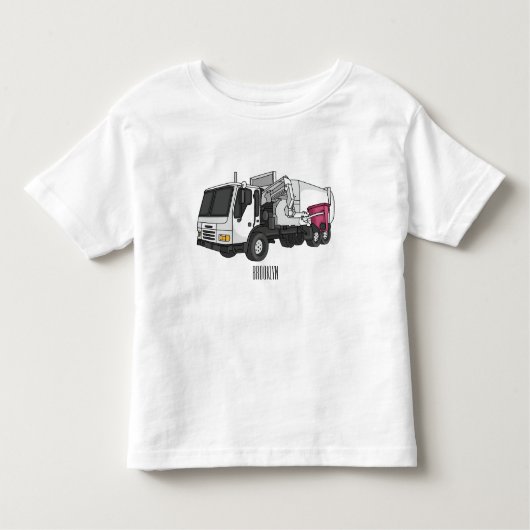Afbeelding cartoon vuilniswagen kinder shirts (Voorkant)