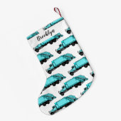 Afbeelding cartoon vuilniswagen kleine kerstsok (Achterkant (Hangend))