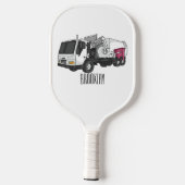 Afbeelding cartoon vuilniswagen pickleball paddle (Achterkant)