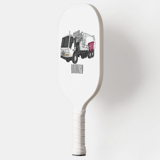 Afbeelding cartoon vuilniswagen pickleball paddle (Links)