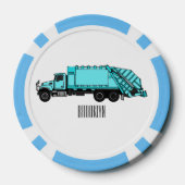 Afbeelding cartoon vuilniswagen poker chips (Achterkant)