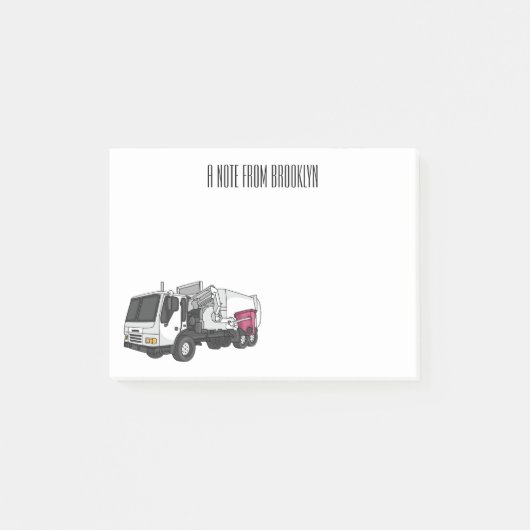 Afbeelding cartoon vuilniswagen post-it® notes (Voorkant)