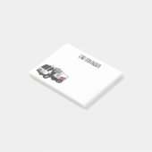 Afbeelding cartoon vuilniswagen post-it® notes (Schuin)