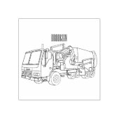 Afbeelding cartoon vuilniswagen rubberstempel (Afrduk)