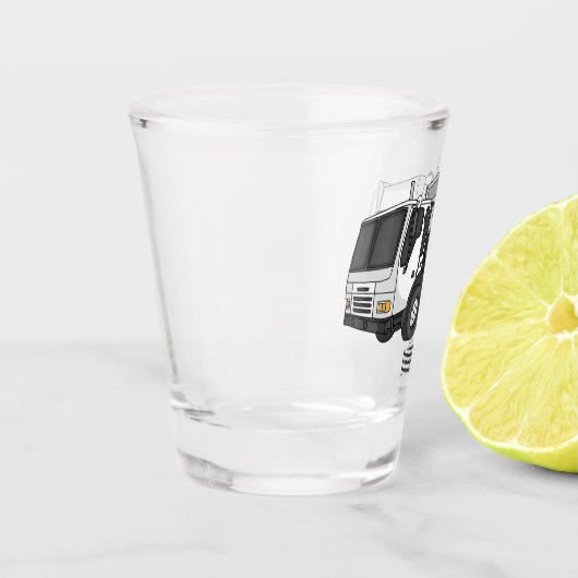 Afbeelding cartoon vuilniswagen shot glas (Links)