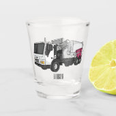 Afbeelding cartoon vuilniswagen shot glas (Voorkant)