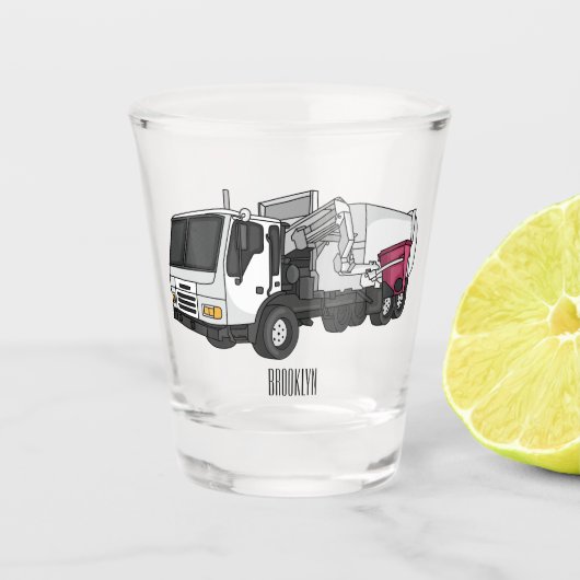 Afbeelding cartoon vuilniswagen shot glas (Voorkant)