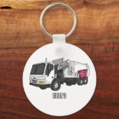 Afbeelding cartoon vuilniswagen sleutelhanger (Voorkant)