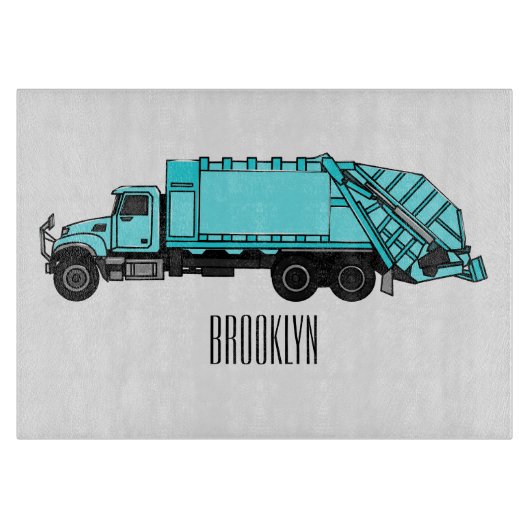 Afbeelding cartoon vuilniswagen snijplank (Voorkant)