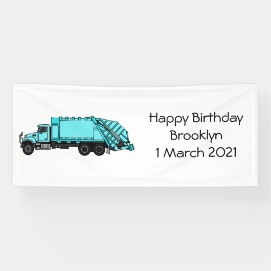 Afbeelding cartoon vuilniswagen spandoek (Horizontaal)