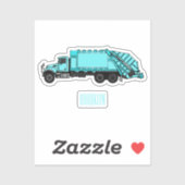 Afbeelding cartoon vuilniswagen sticker (Vel)