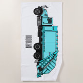 Afbeelding cartoon vuilniswagen strandlaken (Voorkant)