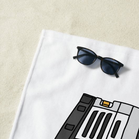 Afbeelding cartoon vuilniswagen strandlaken (In situ)