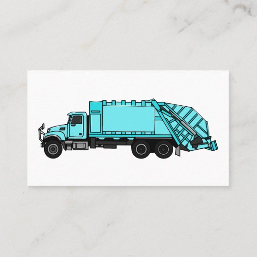 Afbeelding cartoon vuilniswagen visitekaartje (Achterkant)