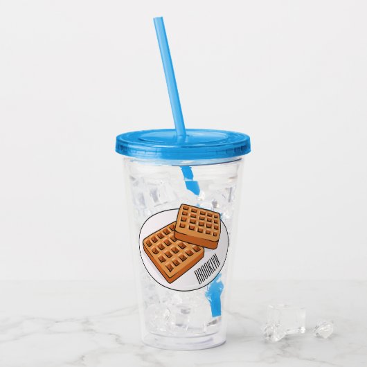 Afbeelding cartoon Wafel Acryl Drinkbeker (Voorkant ijs)