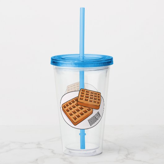 Afbeelding cartoon Wafel Acryl Drinkbeker (Voorkant)