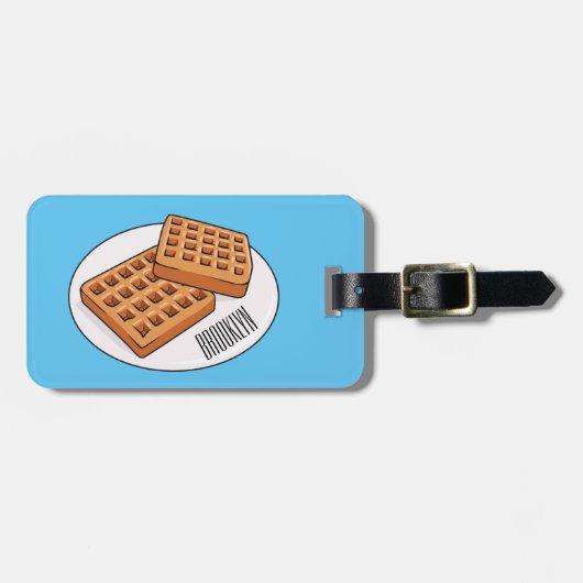 Afbeelding cartoon Wafel Bagagelabel (Voorkant horizontaal)