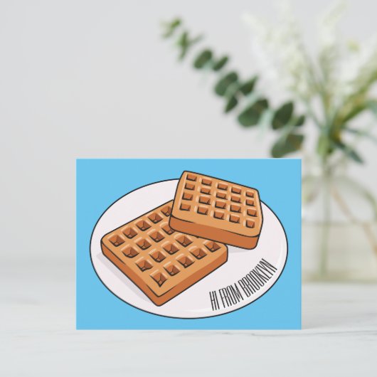 Afbeelding cartoon Wafel Briefkaart (Staand voorkant)