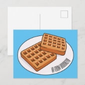 Afbeelding cartoon Wafel Briefkaart (Voorkant / Achterkant)
