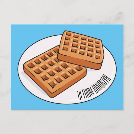 Afbeelding cartoon Wafel Briefkaart (Voorkant)