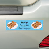 Afbeelding cartoon Wafel Bumpersticker (Op auto)