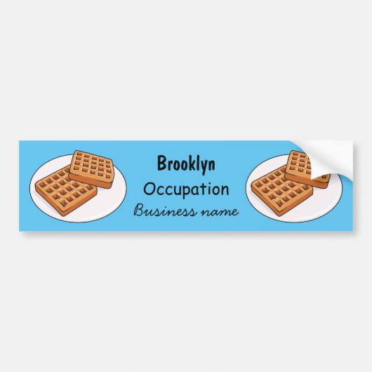 Afbeelding cartoon Wafel Bumpersticker (Voorkant)