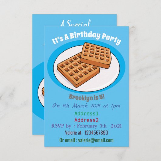 Afbeelding cartoon Wafel Kaart (Voorkant / Achterkant)